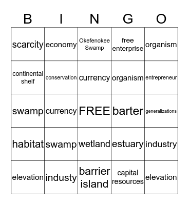 Tristen's Spelling Word Bingo Card