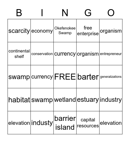 Tristen's Spelling Word Bingo Card