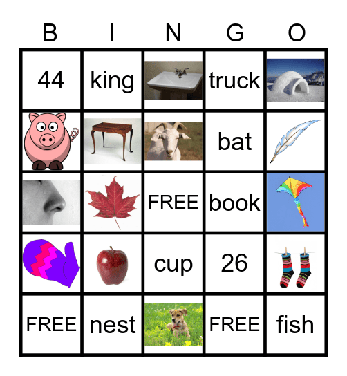 LETTER SOUND BINGO Card