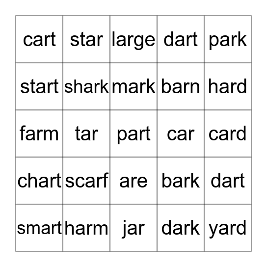 Star Bingo Card