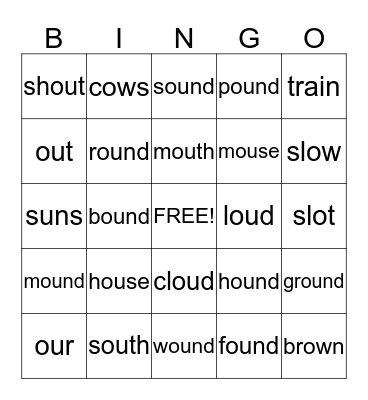 "ou" Bingo Card