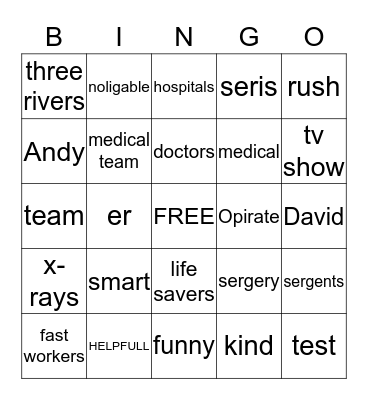 THREE RIVERS Bingo Card