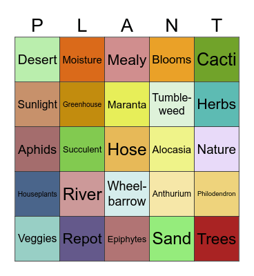 Urban Jungle Bingo Card