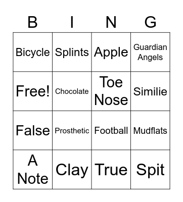 Ugly Bingo Card