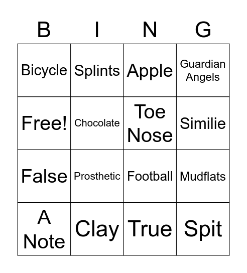 Ugly Bingo Card