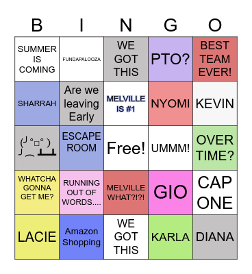 MELVILLE FUNDAY Bingo Card