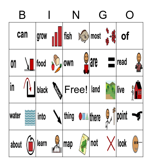 By The Sea Bingo Sight Words Bingo Card