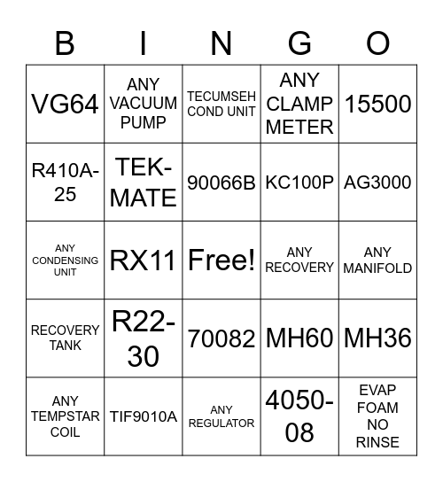 Summer Sales Bingo Card