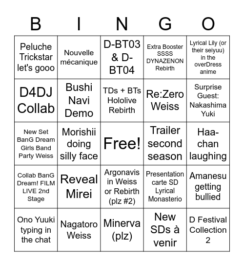 TCG Strategy Presentation Bingo Card