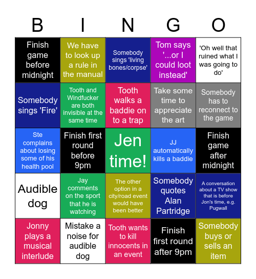 Gloomhaven Bingo Card