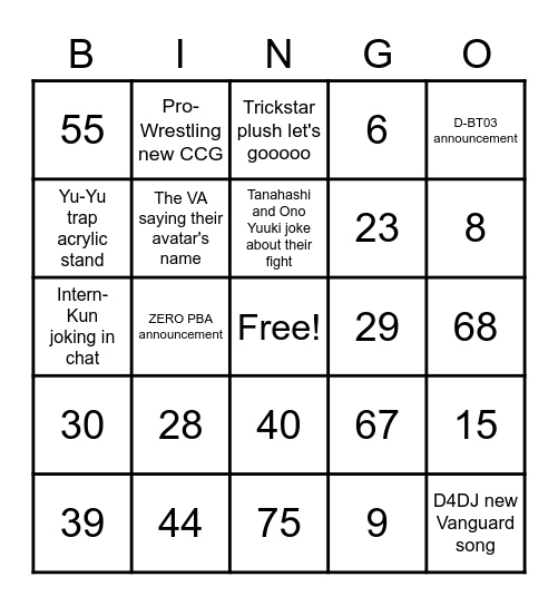 Number Bingo 1-75 Bingo Card