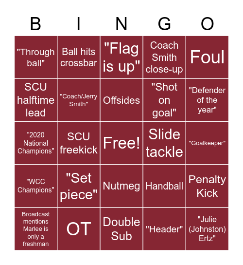 BRONCO BINGO Card