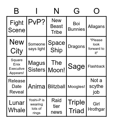 Fan Fest Showcase Bingo Card