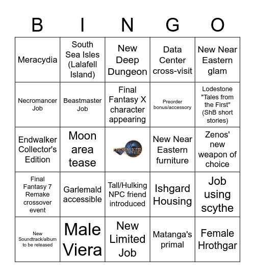 Endwalker Bingo! Bingo Card