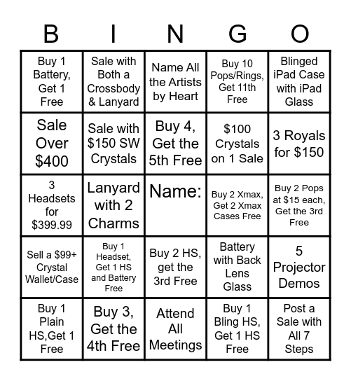 June 2021 Bingo Card
