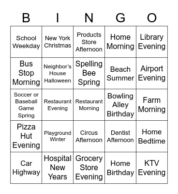 Infer the Setting Bingo Card