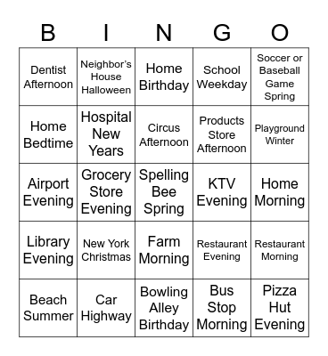 Infer the Setting Bingo Card