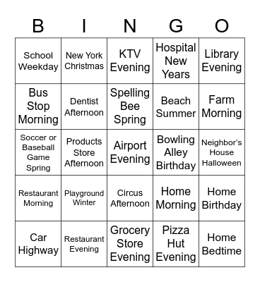 Infer the Setting Bingo Card