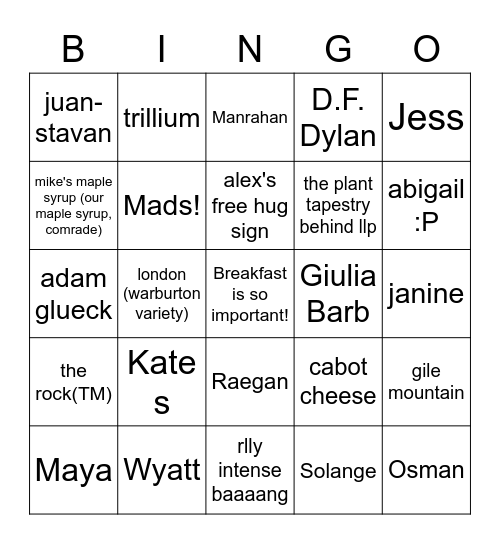 bingo for cnt bimbos Bingo Card