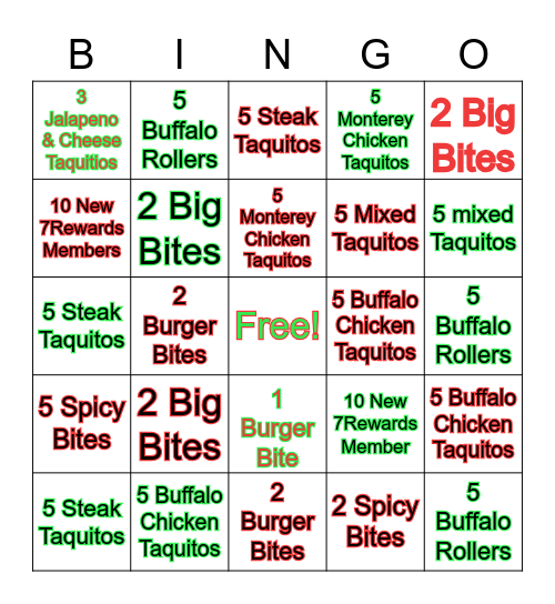 Daily Grill Team BINGO Card