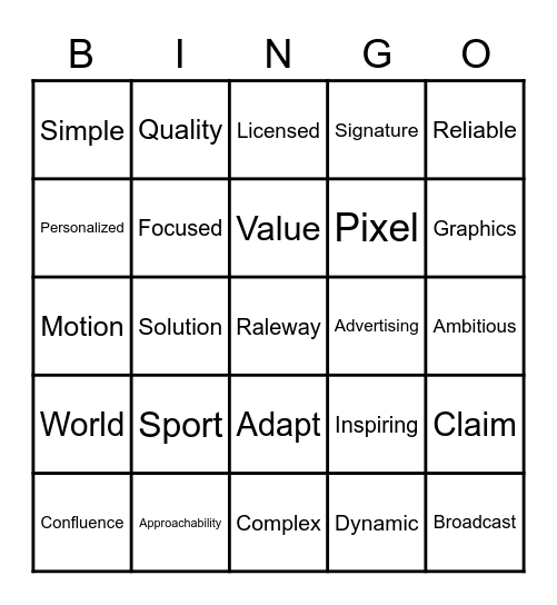 Brand Bingo Card