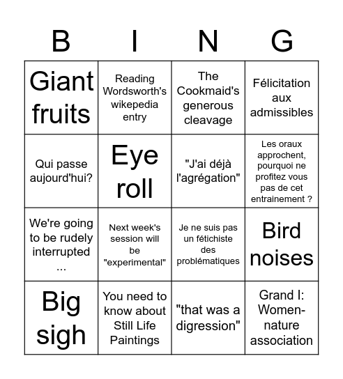 Bingo Foliot Bingo Card