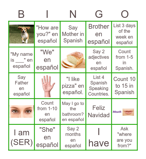 Sobre Mi Bingo Card