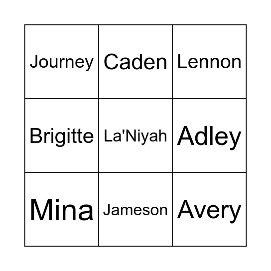 Friend Bingo! Bingo Card