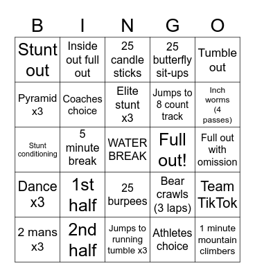 Beach Bash Bingo Card