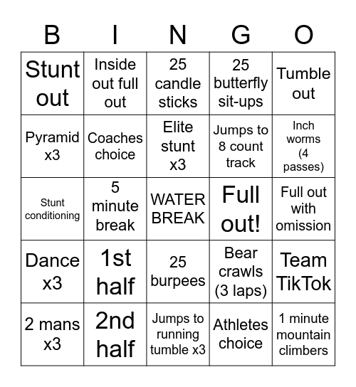 Beach Bash Bingo Card