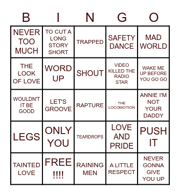 JOOLZIE'S GAMES NIGHT Bingo Card