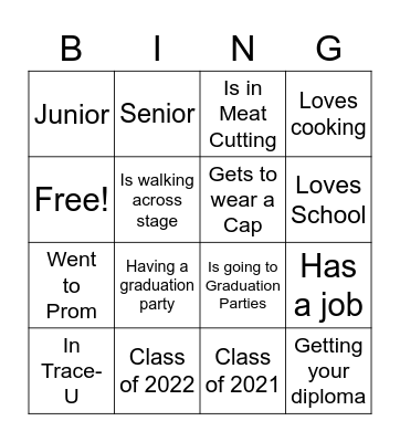 Graduation Bingo!!! Bingo Card