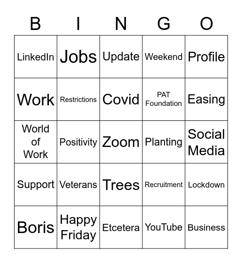 Acaster Bingo Card