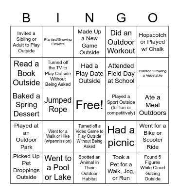 Souza Spring BINGO Card