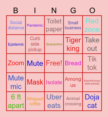 A PREPOSTEROUS PANDEMIC BINGO Card