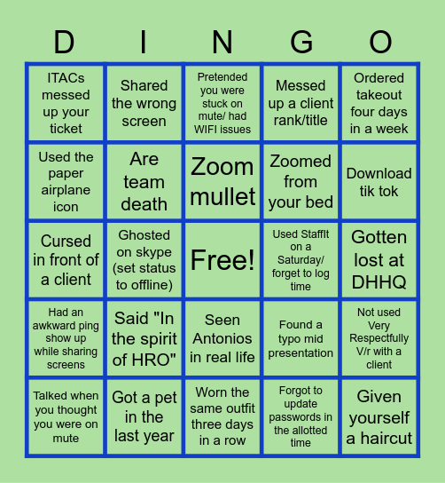 Deloitte/Quarantine/OCMO/PM Bingo Card
