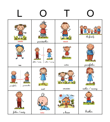 La famille Bingo Card
