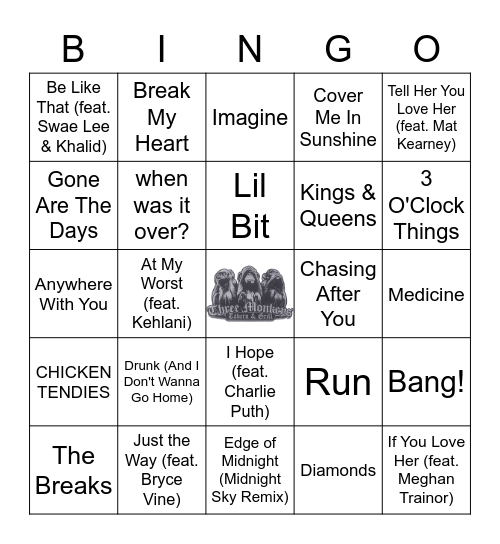 Platinum pop Bingo Card