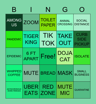 A PREPOSTEROUS PANDEMIC BINGO Card