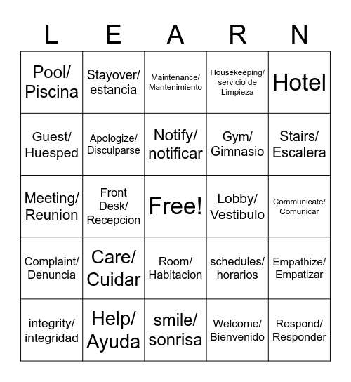 Peach Tree Bingo Card