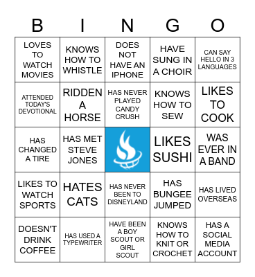 TUESDAY Bingo Card