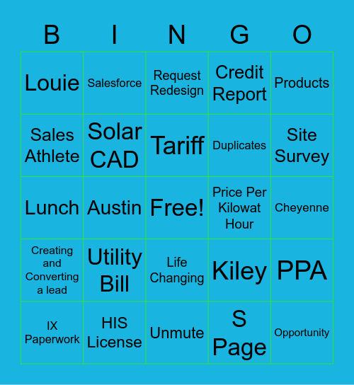 Life Changing SSD Gang Bingo Card