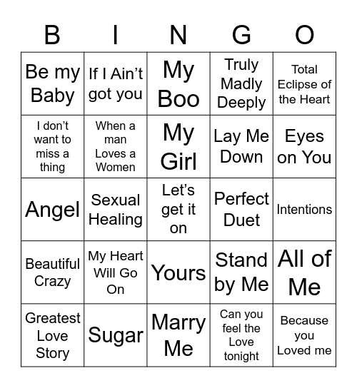 Music Bingo 85 Bingo Card