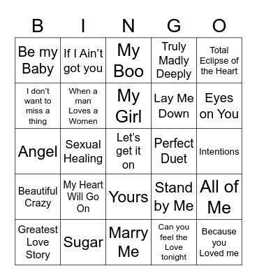 Music Bingo 85 Bingo Card