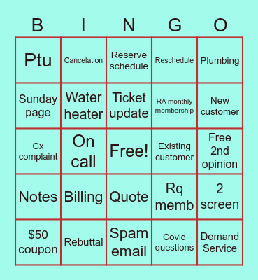 Team Huddle Bingo Card