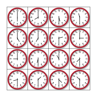 Time Bingo  Bingo Card