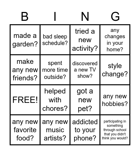 Pride Project Bingo Card