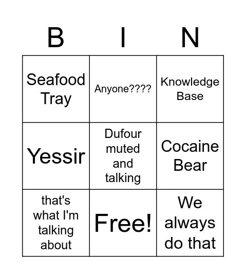 HumpDay Meeting Bingo Card