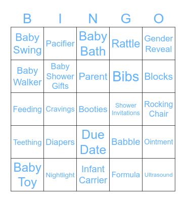 SONAL'S BABY SHOWER Bingo Card