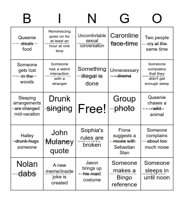 NIU Friends Bingo! (Matthew) Bingo Card